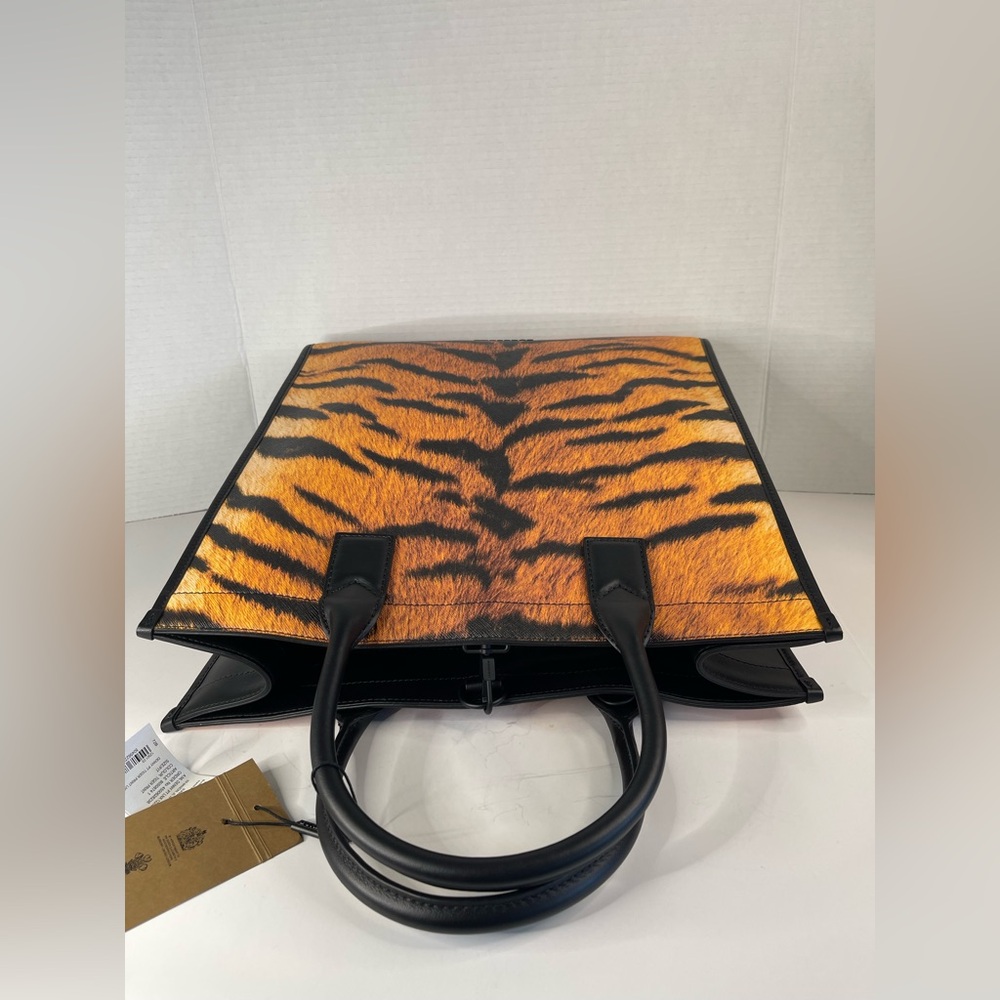 Burberry Tiger Print Tote Bag - Black and Orange - Picture 5 of 15